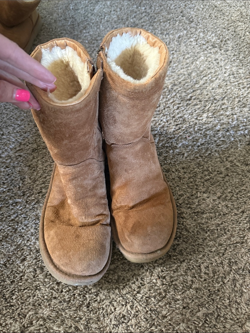 Classic Women's Tan Suede Fleece-Lined Winter Boots